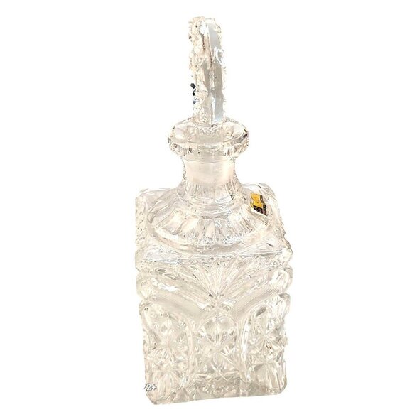 24% Lead Crystal Decanter With Stopper Made In West Germany Square Bottle - Picture 2 of 12